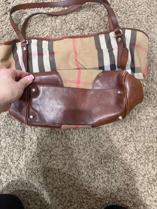 Burberry Check Shoulder Bag - Tan, Brown & Black - Picture 4 of 10